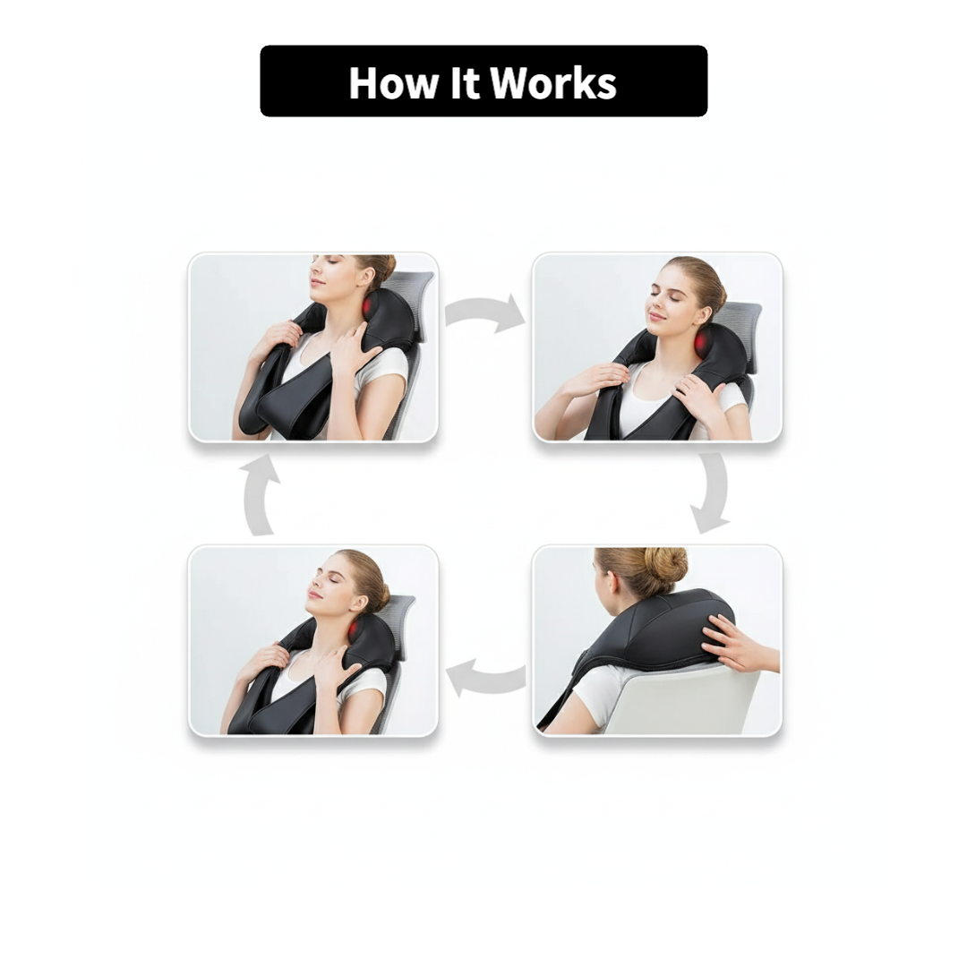 Heated Shiatsu Massager – Soothe Aches, Melt Stress