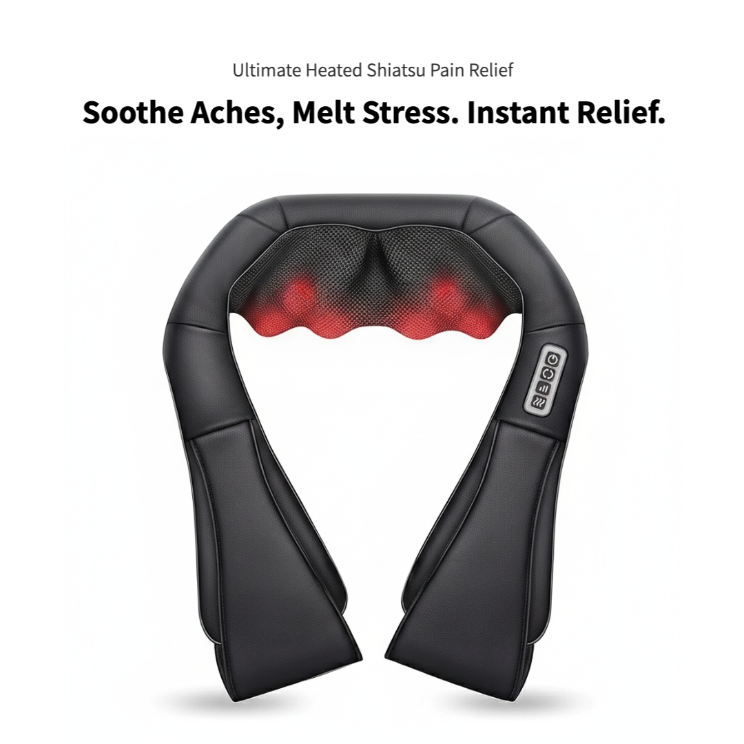 Heated Shiatsu Massager – Soothe Aches, Melt Stress